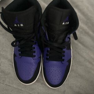 Jordan Black and Purple Athletic Shoes